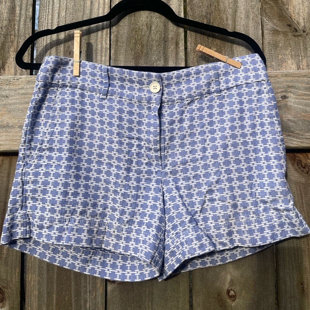 LOFT Blue and White Women's Shorts Sz 2